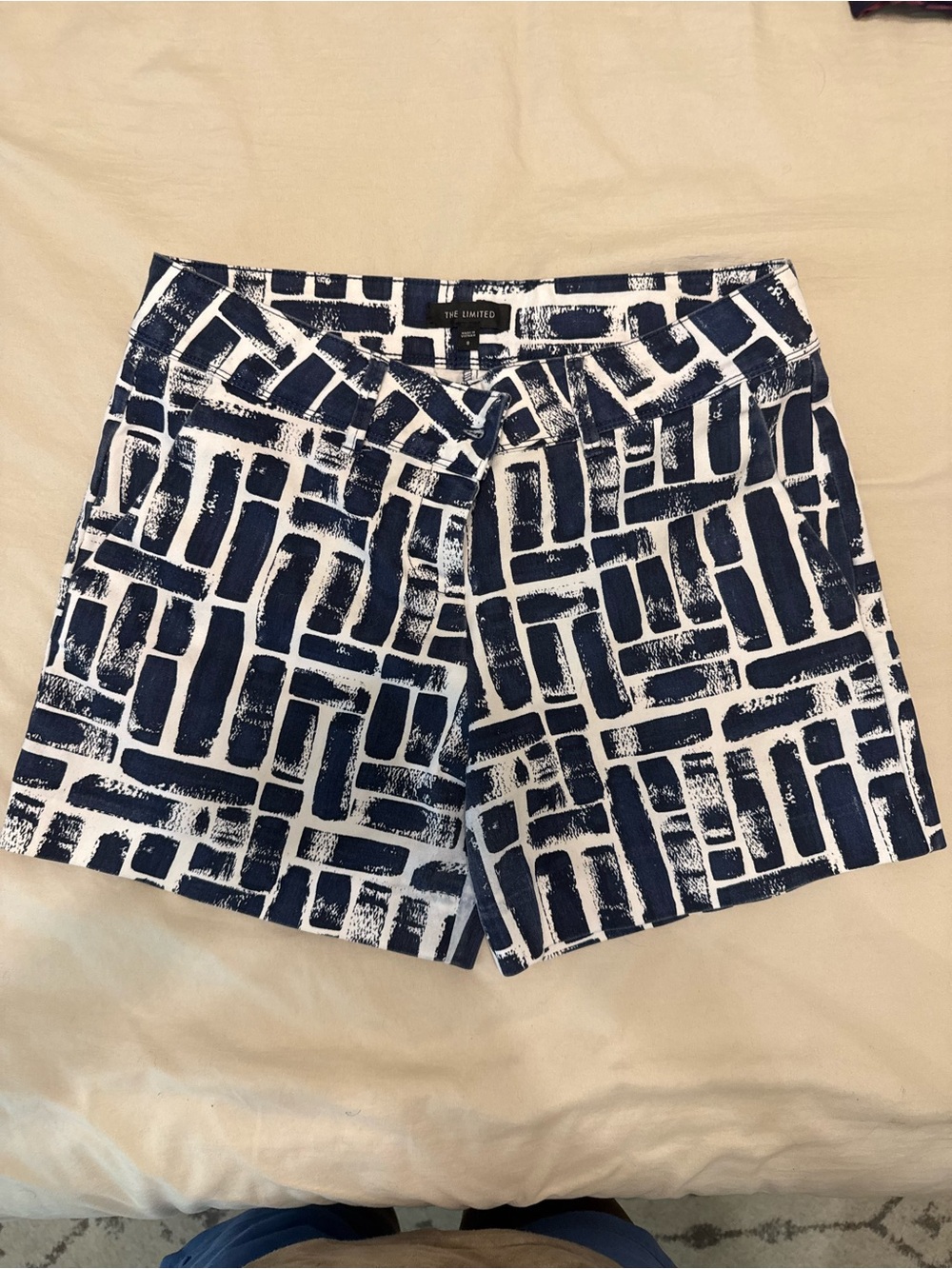 The Limited Navy and White Printed Women’s Shorts